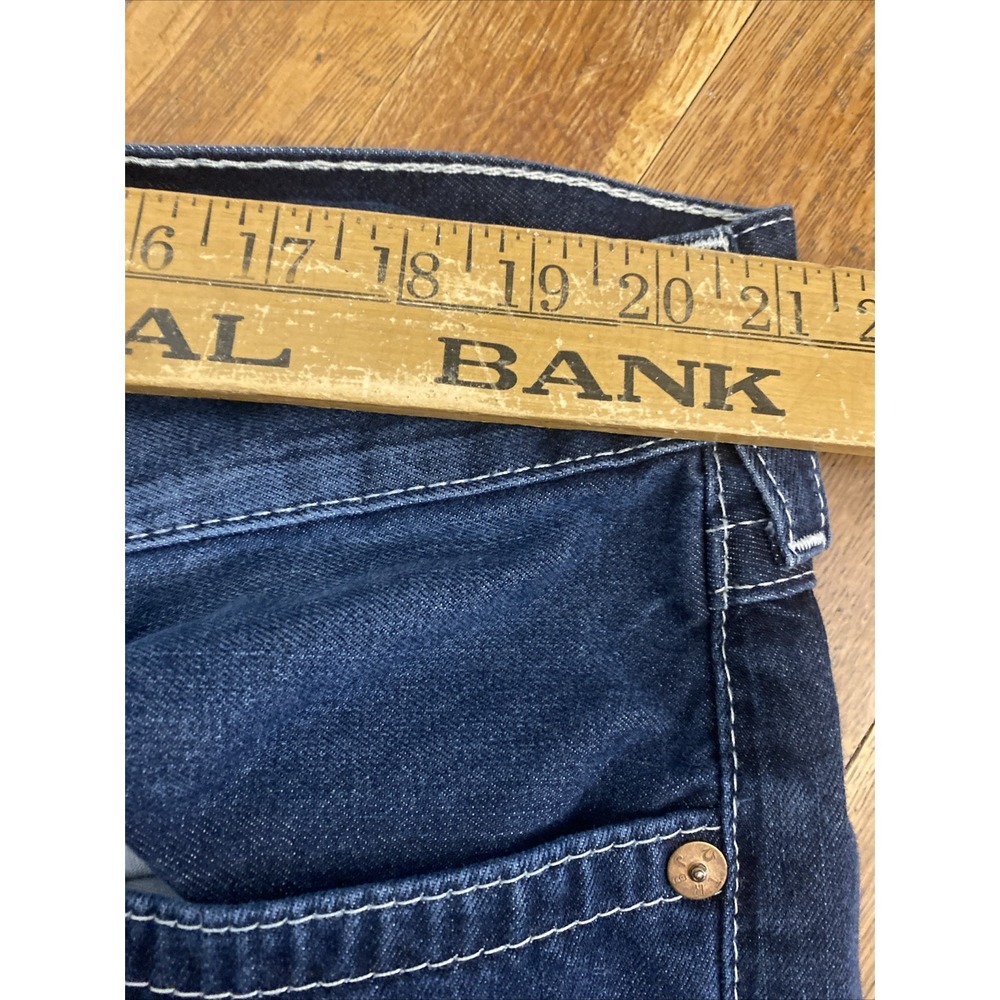 True Religion Boot Cut Blue Denim Jeans Men's Size 42x32 Wide Leg Flap Pockets - Picture 11 of 16